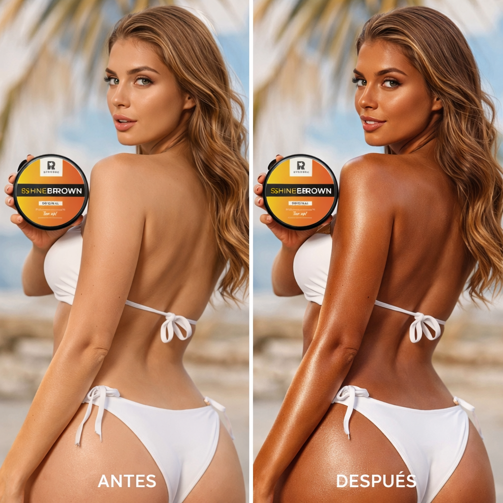 1+1 GRATIS | Bronceador Shine Brown 100g-Bronceado Rápido, Natural y sin Manchas