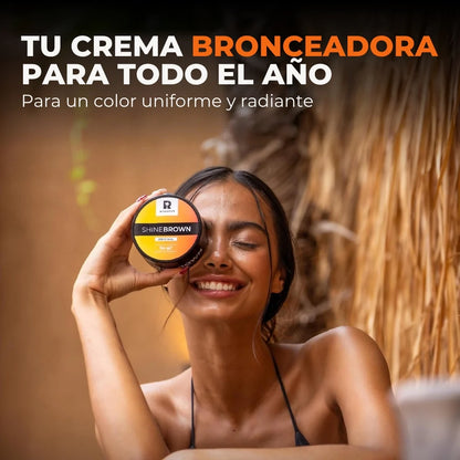 1+1 GRATIS | Bronceador Shine Brown 100g-Bronceado Rápido, Natural y sin Manchas